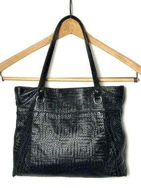 Gianni Chiarini Genuine Leather Black Woven Handbag
